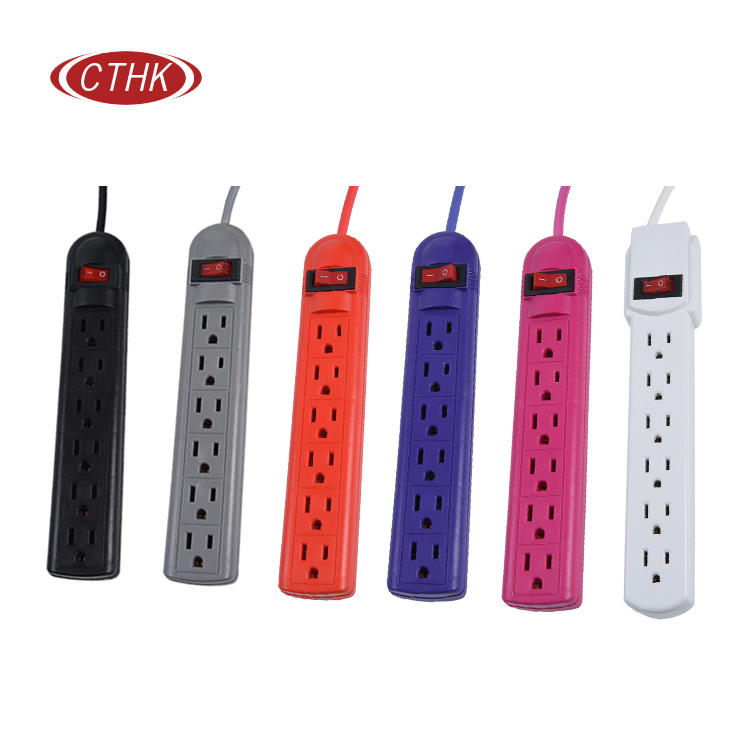 South america mexico wall mount colorful american power strip with switch