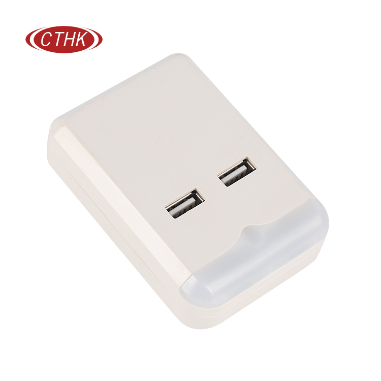 US wall 2 USB Charging ports american standard conversion plug/usb travel adaptor socket with sleep night light